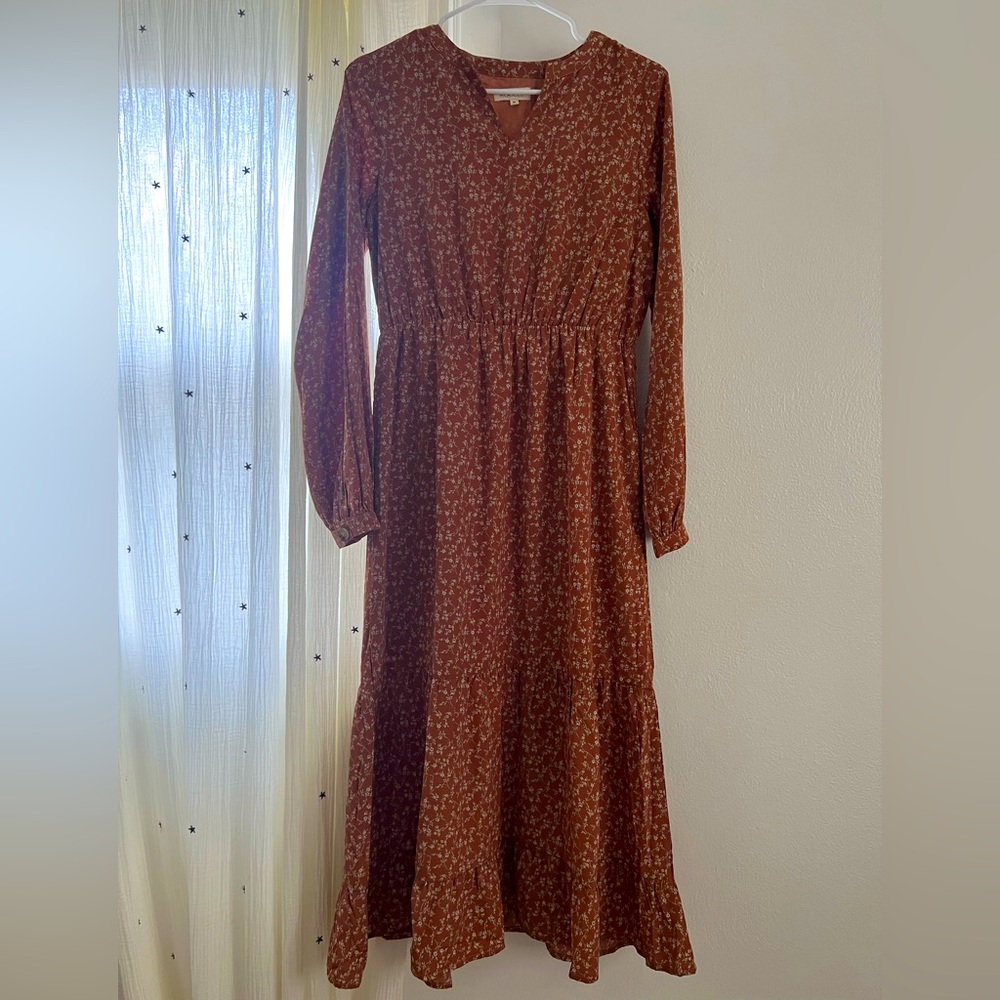 Midi long sleeve dress